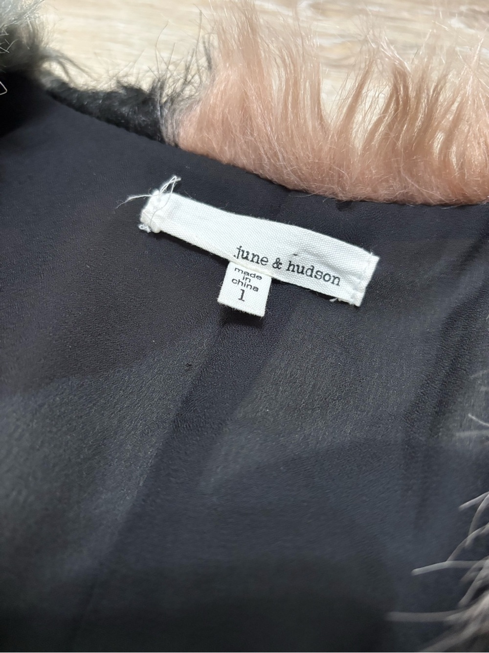 june & hudson Faux Fur Chevron Jacket - Picture 2 of 4